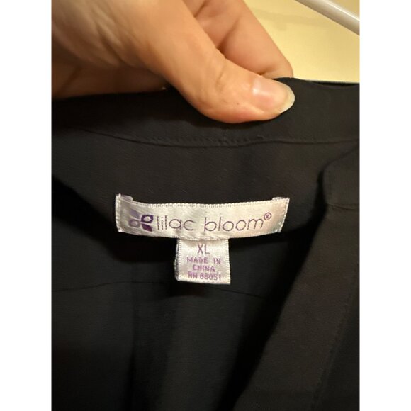 Lilac Bloom Womens XL Black Long Sleeve Button-Up Tunic Top - Picture 4 of 7